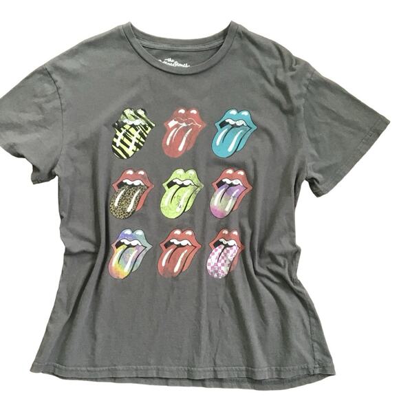 The Rolling Stones Grey Multi Tongues Tshirt Size XL - Picture 2 of 7